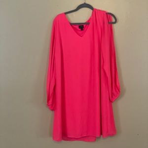 Worthington Hot Pink Cut Sleeve Dress Sz XL
